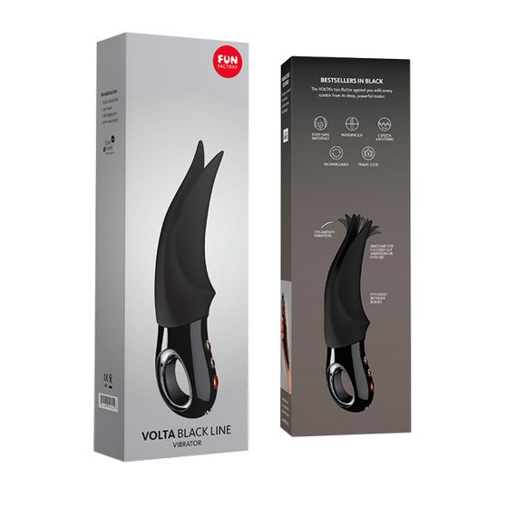 Вібратор для клітора Fun Factory VOLTA black, гнучкий подвійний кінчик Sex Aura | Зображення 8