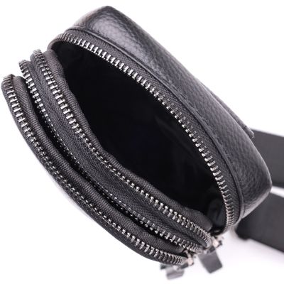 Сумка Vintage Слінг для чоловіків з натуральної шкіри Чорна (sale_15105) | Зображення 2