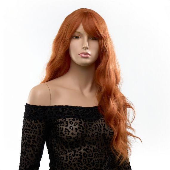 Перука довга хвиляста з чубчиком Fetish Hair руда, 60 см | Зображення 1