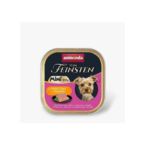 Корм вологий Vom Feinsten Adult Mini для собак міні порід з куркою, гускою + петрушка 100 г | Зображення 1