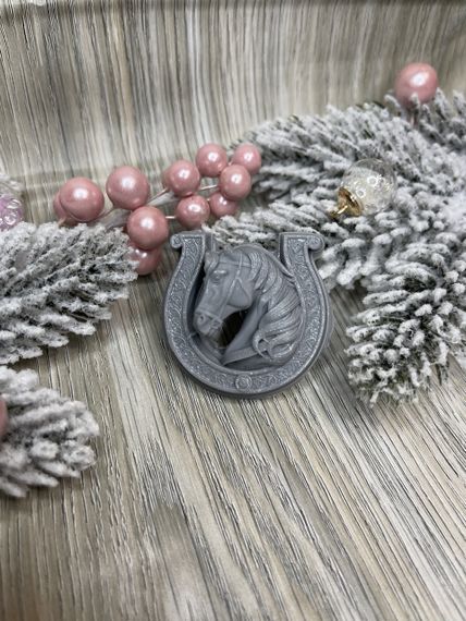 Мыло ручной работы «Подковое с лошадью», сувенирное мыло на Новый год