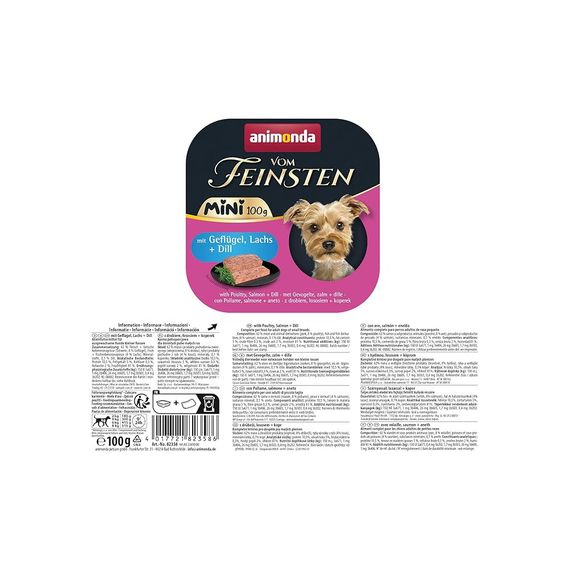 Корм вологий Vom Feinsten Adult Mini для собак міні порід з птицею, лососем 100 г | Зображення 2