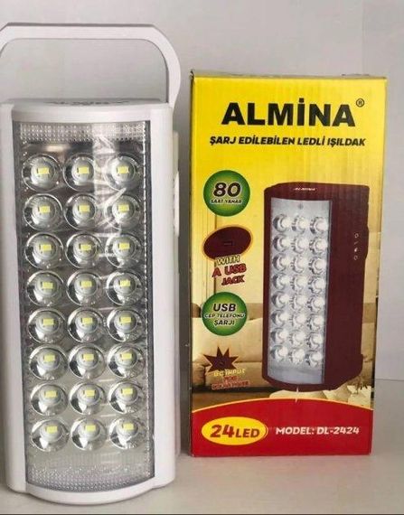 Ліхтар переносний світлодіодний з повербанком ALFARID (Almina) , вбудований акумулятор DL-2424 30000 MAH, 24 LED, ЗУ 220V | Зображення 1