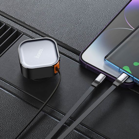 АЗП Hoco NZ13 Clever PD30W + висувні кабелю Type-C and Lightning Black | Зображення 6