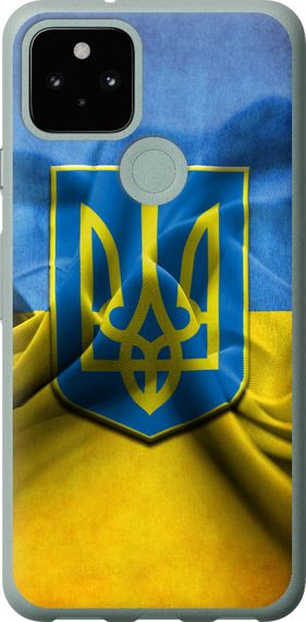 Чехол на Google Pixel 5 Флаг и герб Украины 1 "375u-2044-17620"