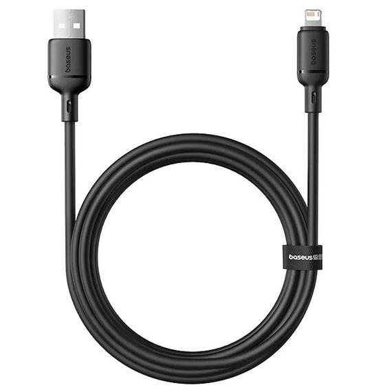 Дата кабель Baseus Silky Series OS Fast Charging USB to Lightning 2.4A (2m) (P1037770) Cluster Black | Зображення 2