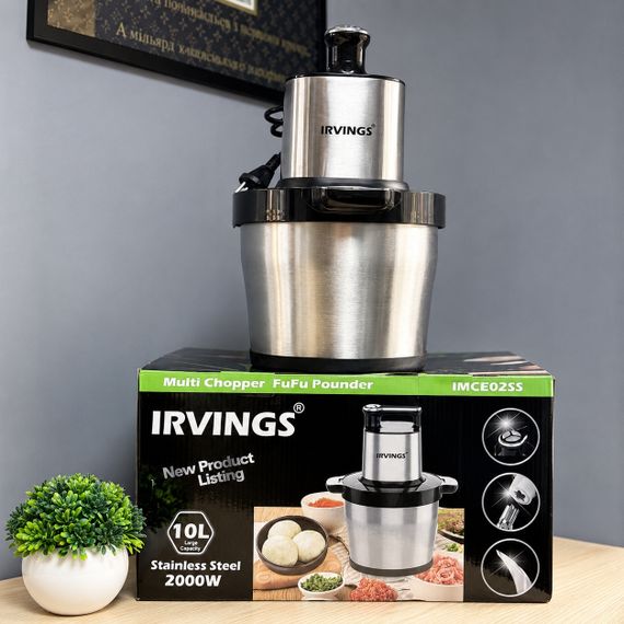 Измельчитель-чоппер Irvings IMCE02SS, 10 л, 2000 Вт, с чашей из нержавеющей стали | Зображення 1