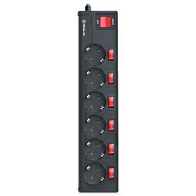 Мережевий фільтр живлення REAL-EL RS-6 EXTRA 1.8m, black (EL122300001) (EL122300001)