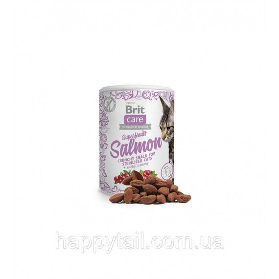 Лакомство Brit Care Superfruits Salmon д/стерилизованных котов с лососем шиповником и клюквой 100 г | Зображення 1