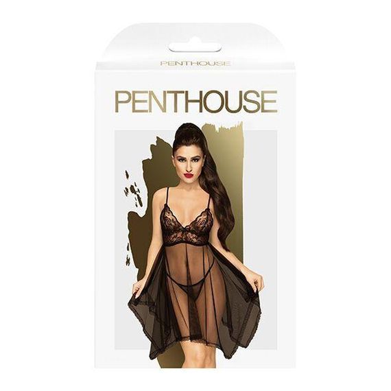 Бебі-дол з ажурним бралетом та асиметричним подолом Penthouse - Naughty Doll Black M/L sexstyle | Зображення 2