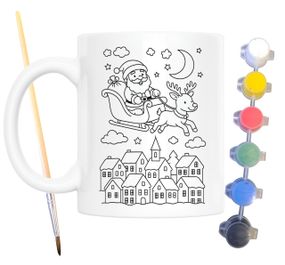Набор для творчества кружка раскраска Подарки на Рождество и Новый Год 330 мл белая (КР0139)