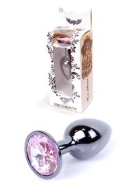 Анальна пробка B - Series HeavyFun Jawellery Dark Silver Plug, рожева