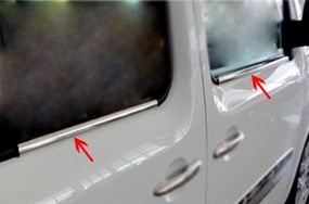 Зовнішня окантовка стекол (4 шт, нерж) 2 шт, Carmos - Турецька сталь для Renault Kangoo 2008-2020 рр