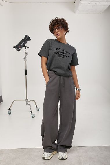 Теплі спортивні штани вільного фасону - сірий цвет, M (є розміри) | Зображення 2