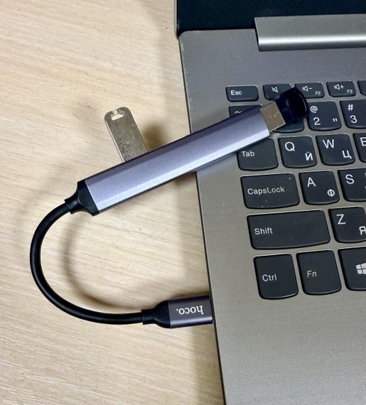 Концентратор конвертор USB хаб Hoco HB26 Type-C на 4 порта USB 3.0 / 3xUSB 2.0 - Grey | Зображення 2