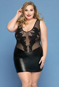 Плаття з напівпрозорим верхом і вишивкою XL/XXL Sex Aura