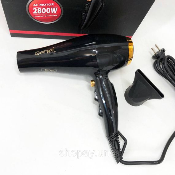 Професійний фен для укладання волосся з насадкою Gemei GM 1765 2800 Вт, Електрофен з насадками LN-13 | Зображення 4
