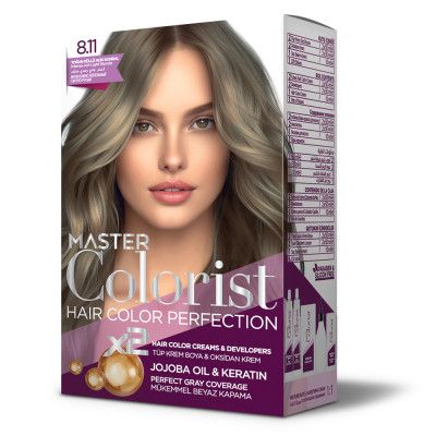 Краска для волос Master Colorist 8.11 Интенсивный пепельный светло-русый Ливеста 2x50 мл+2x50 мл+10 мл