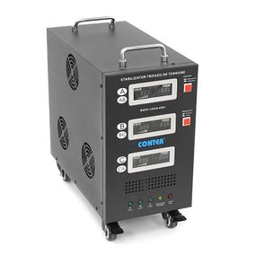 Стабілізатор напруги Conter MSER-15KVA/12KW- 400V-V2 трифазний, сервопривід, монтажу підлоги, LED дисплей, діапазон 225-450V,