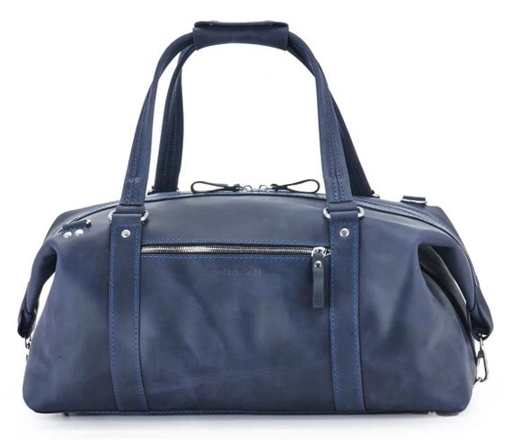Шкіряна дорожня сумка Skin and Skin Stout M 45x22x23 см Темно-синя (BB01MNB) | Зображення 2