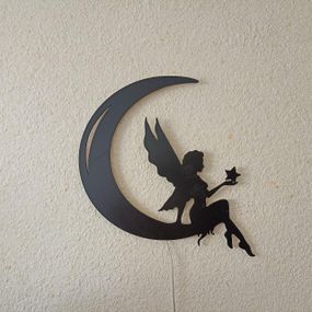 Панно декоративне картина на стіну Фея на місяці 450х400 acr-p000108