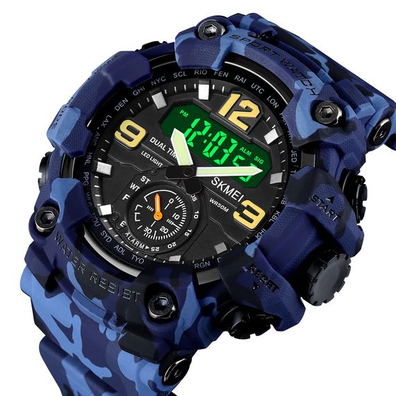 Чоловічий годинник Skmei 1637 Blue-Military | Зображення 1