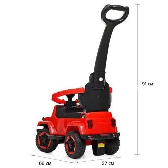 Каталка-толокар Spoko (Споко) SP-219 2в1 з батьківською ручкою червоний (42400192) | Зображення 4