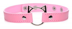Чокер Master Series Kinky Kitty Ring Slim Choker - Pink Sex Aura