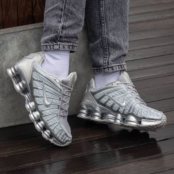 Кросівки весна-літо Nike Shox TL колір біле срібло | Зображення 4