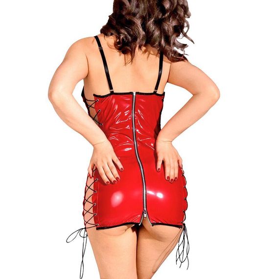 Сексуальное лакированное платье на шнуровке Art of Sex - Ginger красное L-2XL sexstyle | Зображення 1