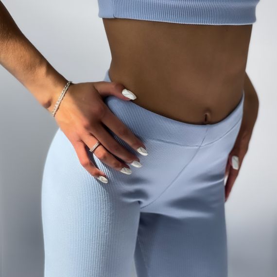 Лосіни Baysho на резинці Рубчик , Блакитний (br0901-420-xs), XS | Зображення 1
