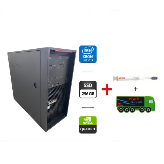 Робоча станція Lenovo ThinkStation P410 Tower / Intel Xeon E5-2670 v3 (12 (24) ядер по 2.3 - 3.1 GHz) / 32 GB DDR4 / 256 GB SSD / nVidia Quadro M2000, 4 GB GDDR5, 128-bit / б/в + Подарунок Зубна щітка Colgate Connect M1 + зовнішній акумулятор Power Truck