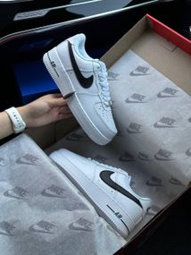 Жіночі кросівки  Air Force 1 Winter All White Black, В'єтнам, хутро 39