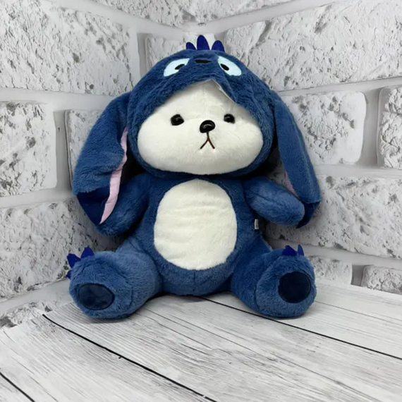 М'яка іграшка плюшевий Мішка у капюшоні Стіч, 72 см іграшка з капюшоном Ведмедик Стіч Синій | Зображення 1