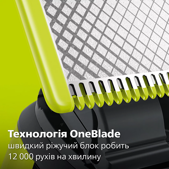 Бритва-триммер Philips OneBlade QP2724/20 для бороды и усов регулируемая расческа 5-в-1 двухстороннее лезвие Черный | Зображення 1