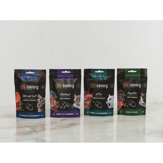 М які ласощі Savory для покращення травлення котів, качка та чебрець | Зображення 6