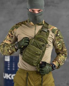 Тактическая сумка нагрудная paracord oliva