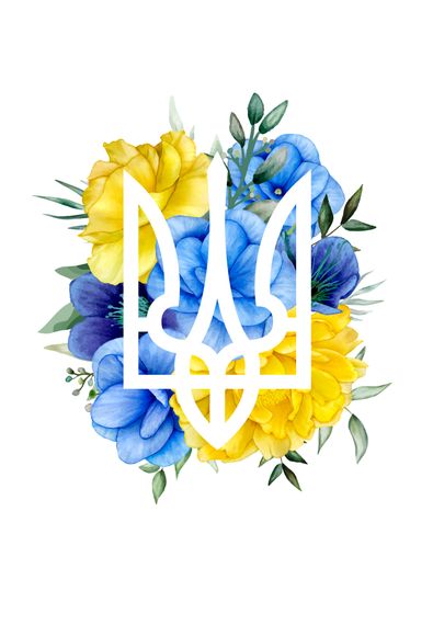 Футболка жіноча біла з принтом "Тризуб на квітах", L | Зображення 1