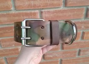 Кожаный ошейник для собак "Lockdog" цвет хаки