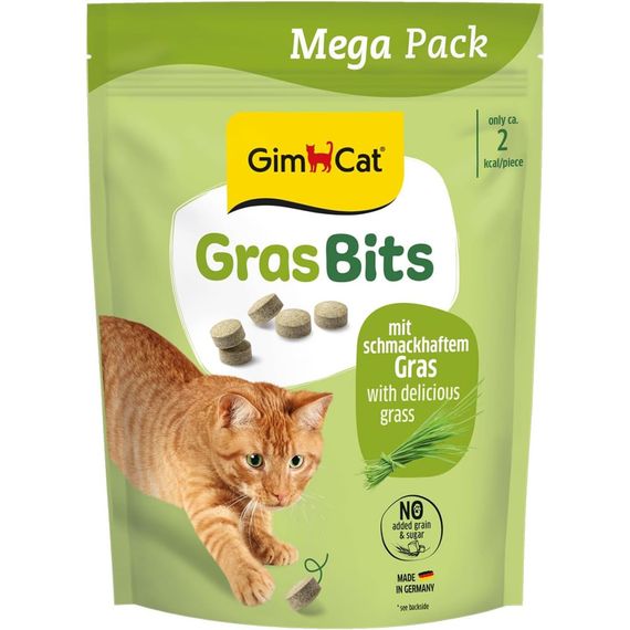 Вітамінізовані таблетки для котів GimCat Gras Bits трав'яні кульки, пауч, 425 г