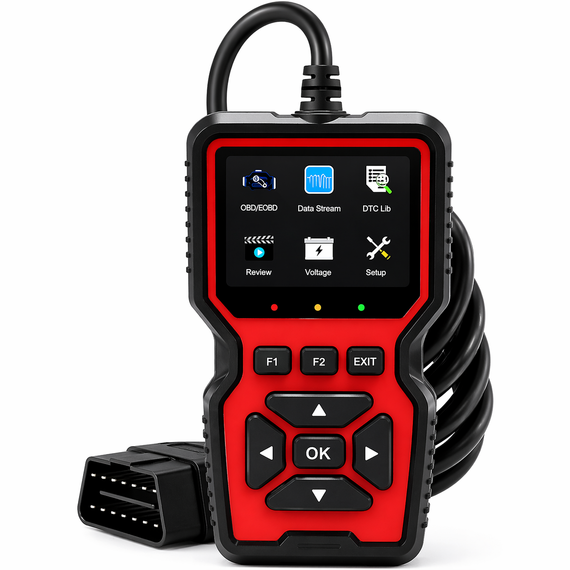Автомобільний діагностичний сканер V519 OBD2, Червоний/ Автосканер помилок/тестер діагностичний для авто | Зображення 1
