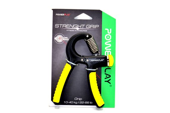 Еспандер кистьовий PowerPlay PP-4323 з регульованим навантаженням 10-40 кг. Strength Grip Чорно-жовтий | Зображення 9