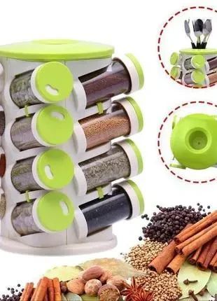 Стойка для хранения специй spice rack sixteen in one, набор для специй 16 в 1 | Зображення 1