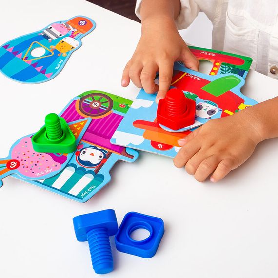 Гра-конструктор з болтами @Fisher-Price. Парк розваг@ Vladi Toys VT2905-21 Укр | Зображення 3