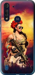 Чехол на Motorola G8 Power Lite Украинка с оружием "5316u-2032-17620"
