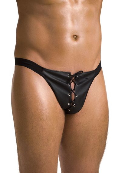 Відкриті труси зі шнурівкою Passion 044 SLIP OPEN BEN, Чорний, 2XL, 3XL, Великі розміри