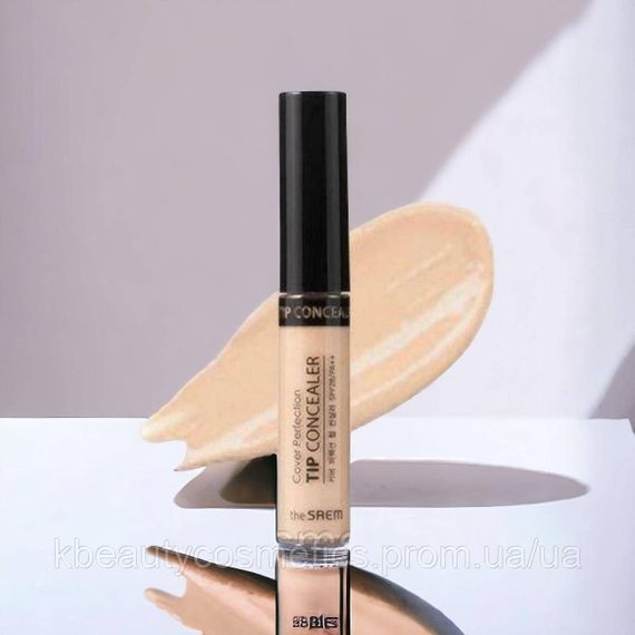 Консилер Для Маскування Недоліків The Saem Cover Perfection Tip Concealer 6,5g 1.25 Light Beige