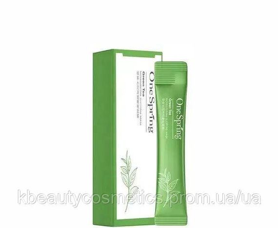 Нічна маска із зеленим ніж OneSpring Green Tea Moisturizing Mask, 4 ml | Зображення 1