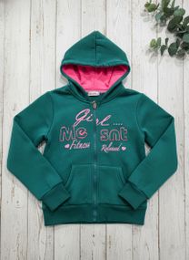 Кофта тепла на флісі на замку блискавці з капюшоном з кишенями на дівчинку для дівчинки дитяча