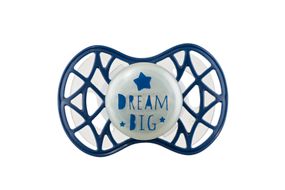 Пустышка симметрическая Nuvita NV7085 Air55 Cool 6m+ &quot;DREAM BIG&quot; светящаяся в темноте темно-синяя (NV7085GBM)